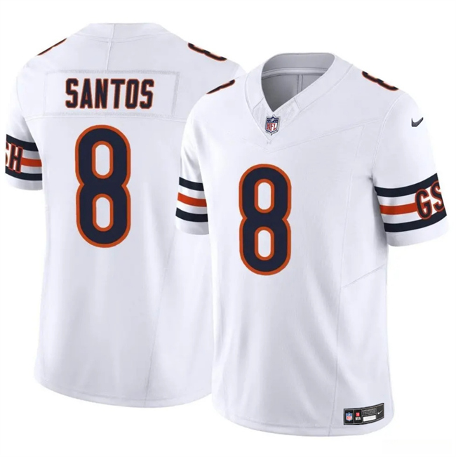 Men's White Chicago Bears #8 Cairo Santos 2025 F.U.S.E. Vapor Untouchable Limited Stitched Football Jersey
